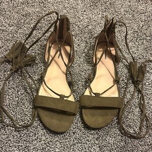 Express Olive tie-up Sandals